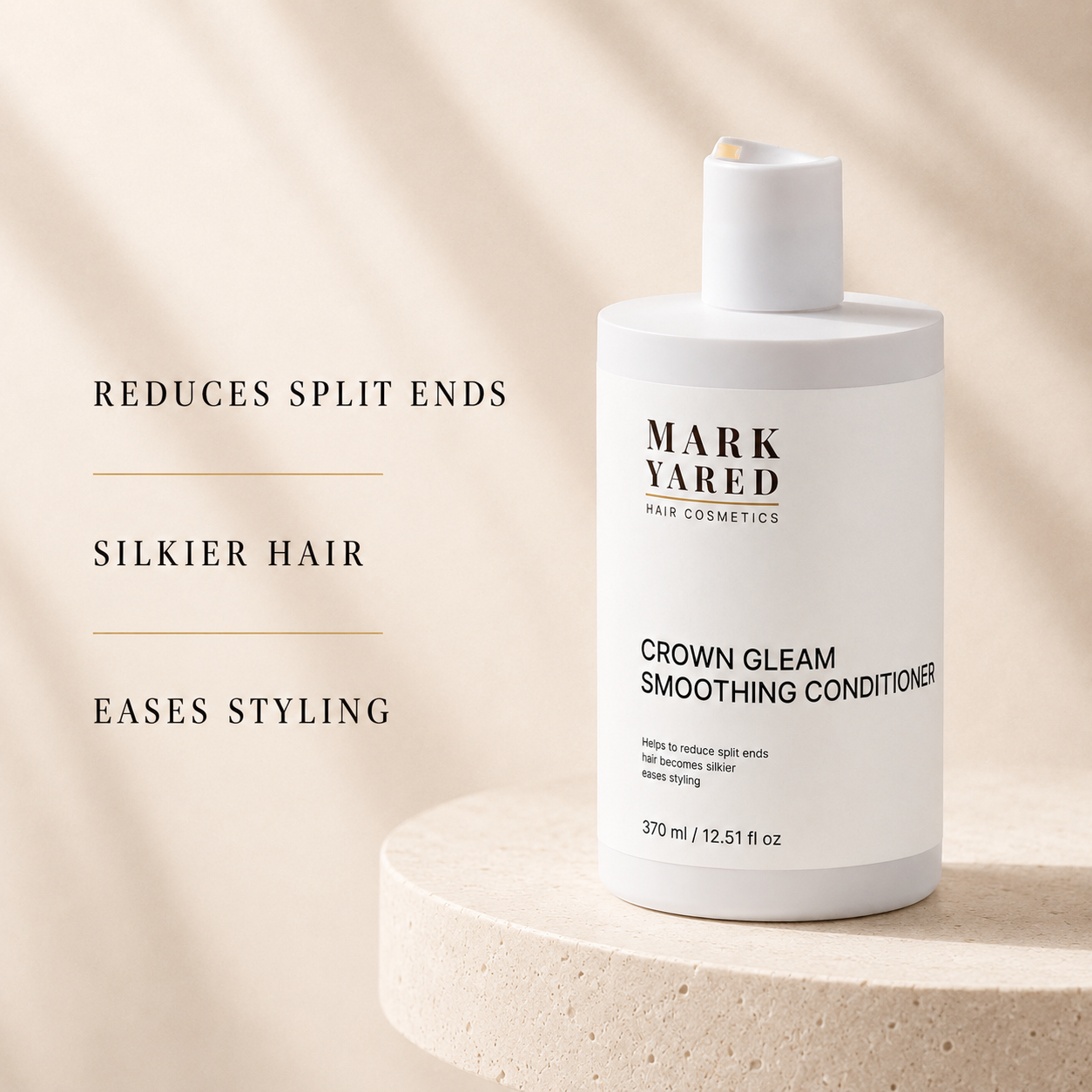 Crown Gleam Smoothing Conditioner benefits: split-end care, silkier hair and easier styling